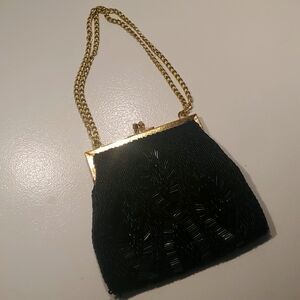La Regale Black Beaded Handbag